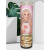 Saint Britney Celebrity Prayer Devotional Parody Candle - 8" white, unscented glass EasyOptionXY LLC