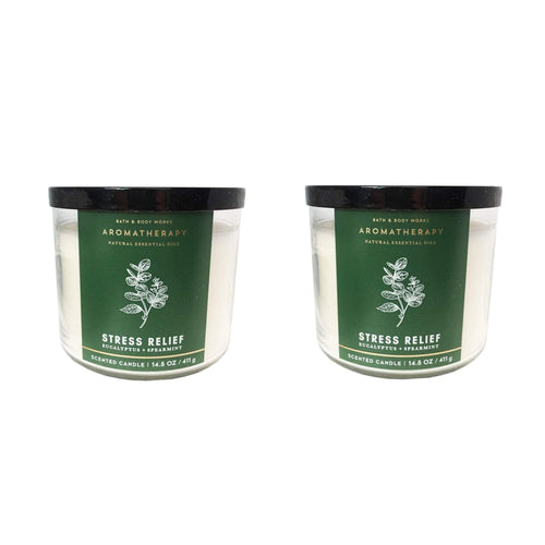 Bath and Body Works Aromatherapy 3 Wick Candle, 14.5 Oz, Eucalyptus Spearmint (2 Pack) EasyOptionXY LLC