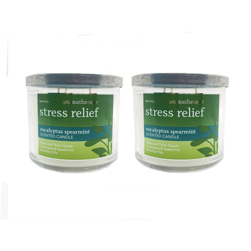 Bath and Body Works Aromatherapy 3 Wick Candle, 14.5 Oz, Eucalyptus Spearmint (2 Pack) EasyOptionXY LLC