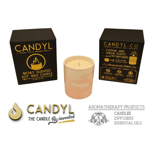 100% Soy Wax Candle in Pink Marble Ceramic Jar 15oz 60+ Hour EasyOptionXY LLC