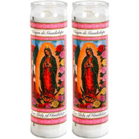 Prayer Candles - Lady of Guadalupe Candle (2 Pc) Great for Sanctuary Vigils and Prayers - Unscented Glass Candle Set - Jar Candles - Devotional Spiritual Religious Church Cemeteries (Pack of 2) EasyOptionXY LLC