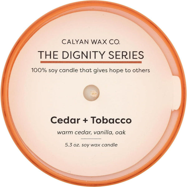 Calyan Wax Co. Brown Cedar Tobacco Glass Tumbler Candle, 5.3 OZ EasyOptionXY LLC