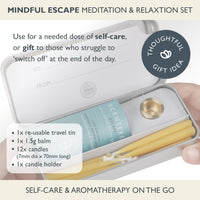Scentered Aromatherapy Balm & Meditation Candle Set - Mindful Escape Relaxation - x12 Beeswax Candles with Brass Holder & x1 Essential Oil Blend Balm EasyOptionXY LLC