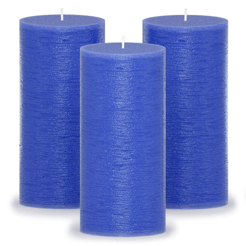 CANDWAX 3x3 Pillar Candle Set of 3 - Decorative Candles Unscented and No Drip Candles - Ideal as Wedding Candles or Large Candles for Home Interior - Light Blue Candles Pillar 3x3 Baby Blu EasyOptionXY LLC