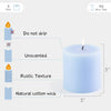 CANDWAX 3x3 Pillar Candle Set of 3 - Decorative Candles Unscented and No Drip Candles - Ideal as Wedding Candles or Large Candles for Home Interior - Light Blue Candles Pillar 3x3 Baby Blu EasyOptionXY LLC