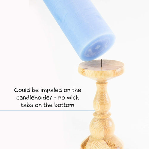 CANDWAX 3x3 Pillar Candle Set of 3 - Decorative Candles Unscented and No Drip Candles - Ideal as Wedding Candles or Large Candles for Home Interior - Light Blue Candles Pillar 3x3 Baby Blu EasyOptionXY LLC