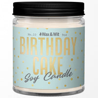 Wax & Wit - 9oz Scented Soy Candle - Infused with Birthday Cake - Birthday Gifts for Her, Aromatherapy Candles EasyOptionXY LLC