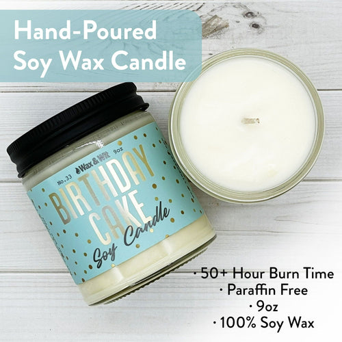 Wax & Wit - 9oz Scented Soy Candle - Infused with Birthday Cake - Birthday Gifts for Her, Aromatherapy Candles EasyOptionXY LLC