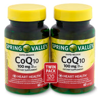 Spring Valley Rapid-Release CoQ10 Dietary Supplement; 100 mg; 60 Count; 2 pack EasyOptionXY LLC