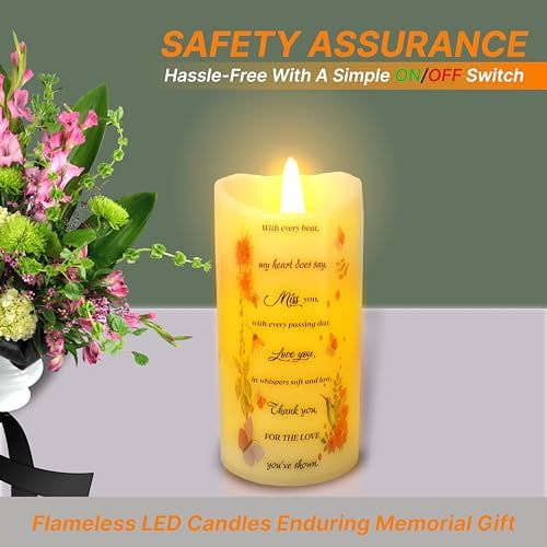 Skywin in Loving Memorial Candles for Deceased (Every Beat) - 5.9 x 2.7 in LED Flameless Candles, Remembrance Candle for Loss, Memorial Candles for Loss of Loved Ones, Sympathy Candles Memorial Gift EasyOptionXY LLC
