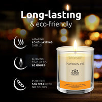 Pumpkin Pie Candle Soy Wax Candle in Glass Jar Clean Burn up to 80 Hours Handmade in USA Natural and Safe by Relaxcation 10 oz EasyOptionXY LLC