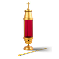 Latin Cross Cemetery Light,Grave candle,Cemetery candle,Cemetery decorations for grave,Grave decorations for cemetery,Cemetery Light Candle Holder, Mausoleum Candle Holder with Base EasyOptionXY LLC