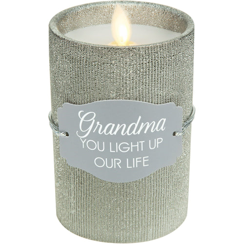 Pavilion Gift Company -Grandma-Realistic LED Flame Candle, Silver 99124 EasyOptionXY LLC