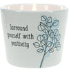 Pavilion Gift Company Surround Yourself with Positivity Tranquility Soy Wax Stoneware Vessel Single Wick Candle, White, 8oz (27102) EasyOptionXY LLC