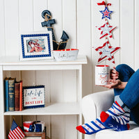 Pavilion Gift Company Lake Lover-Triple Wick 10 oz 100% Soy Wax Scent: Fresh Linen with Silver Detail Accents. Candle, White EasyOptionXY LLC