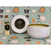 Rosbas Candle, Black Sea Scented, Natural Soy Wax, 6 oz White Tin, Cotton Wick, Long Burn Time, Drawstring Cotton Bag, Home, Handmade in USA EasyOptionXY LLC