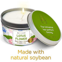 Magnificent 101 Long Lasting Lotus Flower Aromatherapy Candle | 6 Oz - 35 Hour Burn Time Paraffin Free, A ll N atural & Organic Soy Wax Candle for Desire Surrendering, Manifestation & Purification EasyOptionXY LLC
