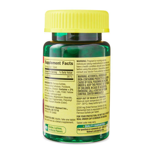 Spring Valley Iron Tablets Dietary Supplement Value Size; 65 mg; 200 Count EasyOptionXY LLC