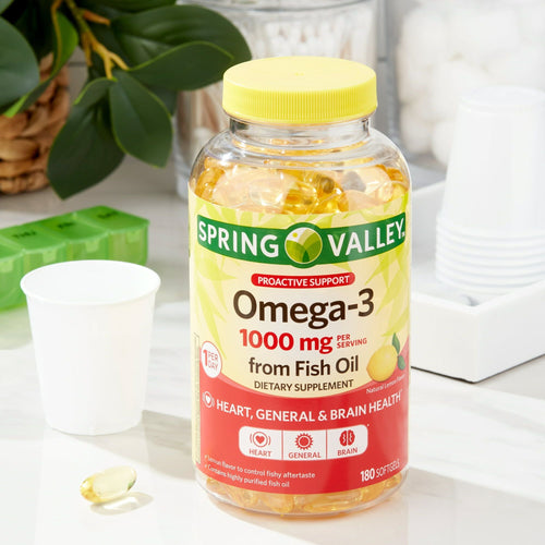 Spring Valley Omega-3 Natural Lemon Flavor Dietary Supplement Twin Pack; 1000 mg; 360 count EasyOptionXY LLC