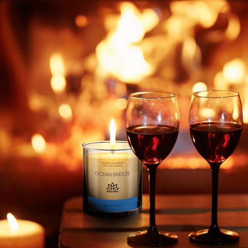 Soy Wax Candle in Glass Jar Ocean Rain Scented Candle Clean Burn up to 80 Hours Handmade in USA Natural and Safe by Relaxcation 10 oz EasyOptionXY LLC