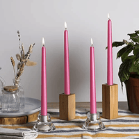 CANDWAX 10 inch Taper Candle Sticks Long Burning Set of 12 - Dripless Dinner Candles for Table Look Like Matte Metallic Candles and are Ideal for Any Occasion - Pink Glitter Taper Candles EasyOptionXY LLC