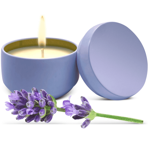 Soy Wax Candle in Tin Jar Lavender Scented Candle Handmade in USA Natural Safe by Relaxcation 6 oz EasyOptionXY LLC
