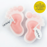 Baby Shower Party Favors for Guests for Girls Pink Footprint Candle Pack of 10 EasyOptionXY LLC