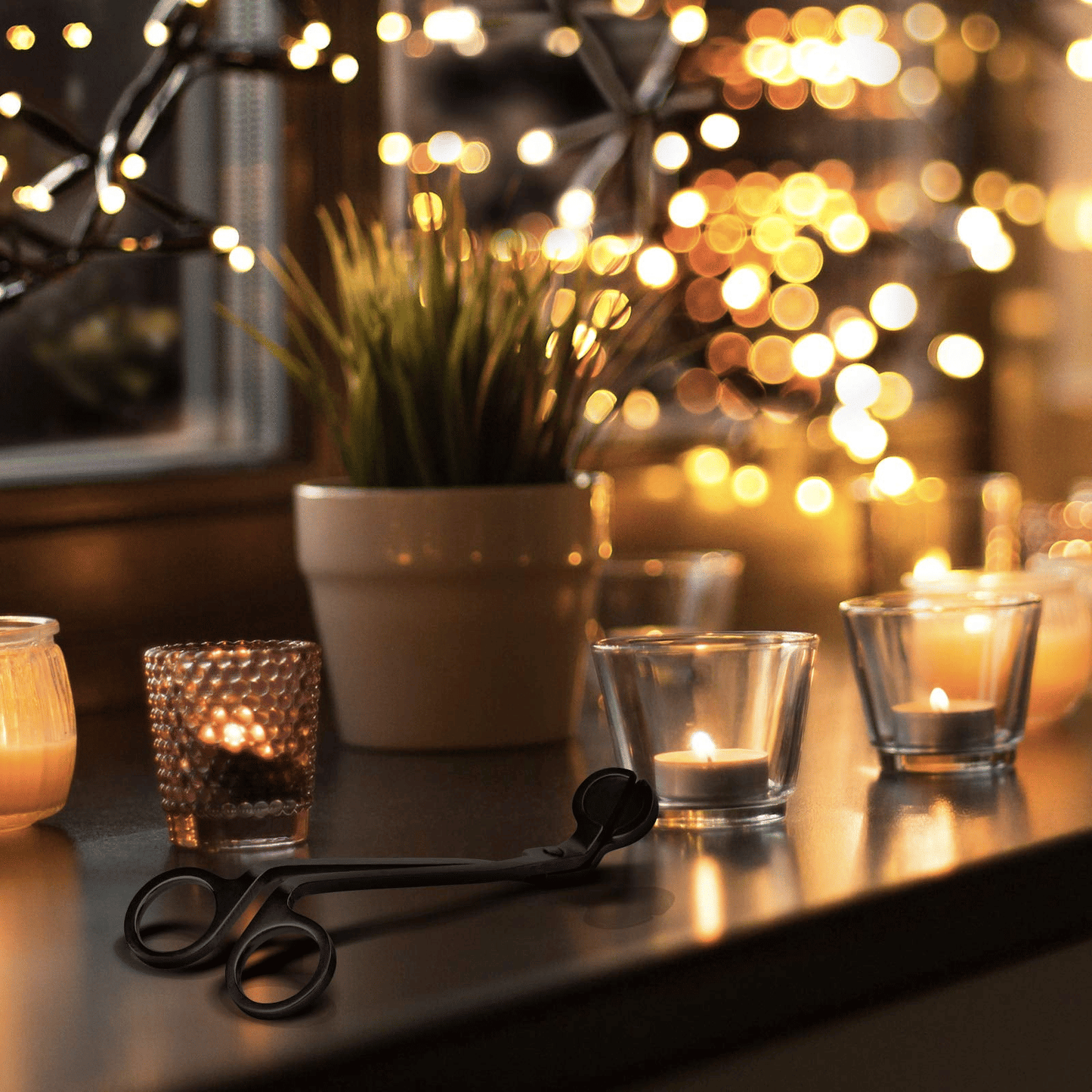 Rongsi Candle Wick Trimmer, Polished Stainless Steel Wick Clipper Cutter, Scissors, Reaches Deep Into Candles to Cut Spent Wicks (Black) EasyOptionXY LLC