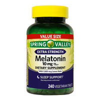 Spring Valley Extra Strength Melatonin Tablets Dietary Supplement; 10 mg; 240 Count EasyOptionXY LLC