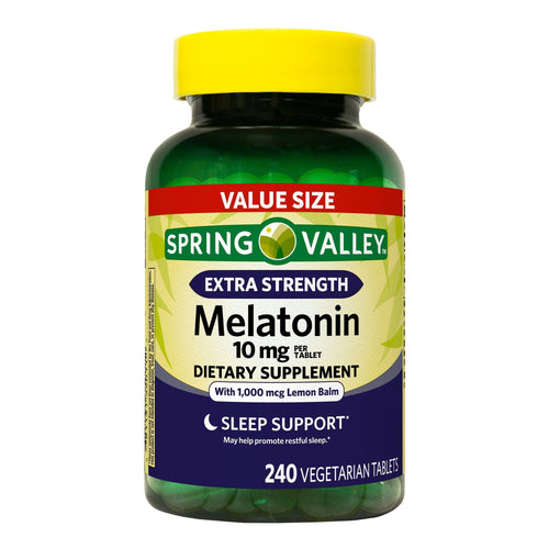Spring Valley Extra Strength Melatonin Tablets Dietary Supplement; 10 mg; 240 Count EasyOptionXY LLC