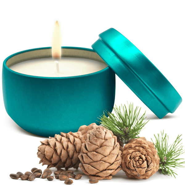Soy Wax Candle in Tin Jar Aromatherapy Candle Gift Cedar Balsam Handmade by Relaxcation 6 oz EasyOptionXY LLC