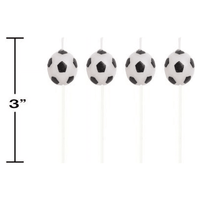 Soccer Pick Candles - 3" Tall - Set of 4 (100764) EasyOptionXY LLC