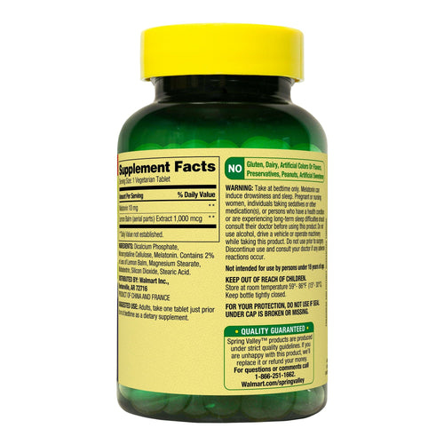 Spring Valley Extra Strength Melatonin Tablets Dietary Supplement; 10 mg; 240 Count EasyOptionXY LLC