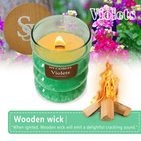 Violet Scented Home Candles - Jar Candles 8.4 oz - Wooden Wick Candles - Candles Gifts for Women - Aromatherapy Candles EasyOptionXY LLC