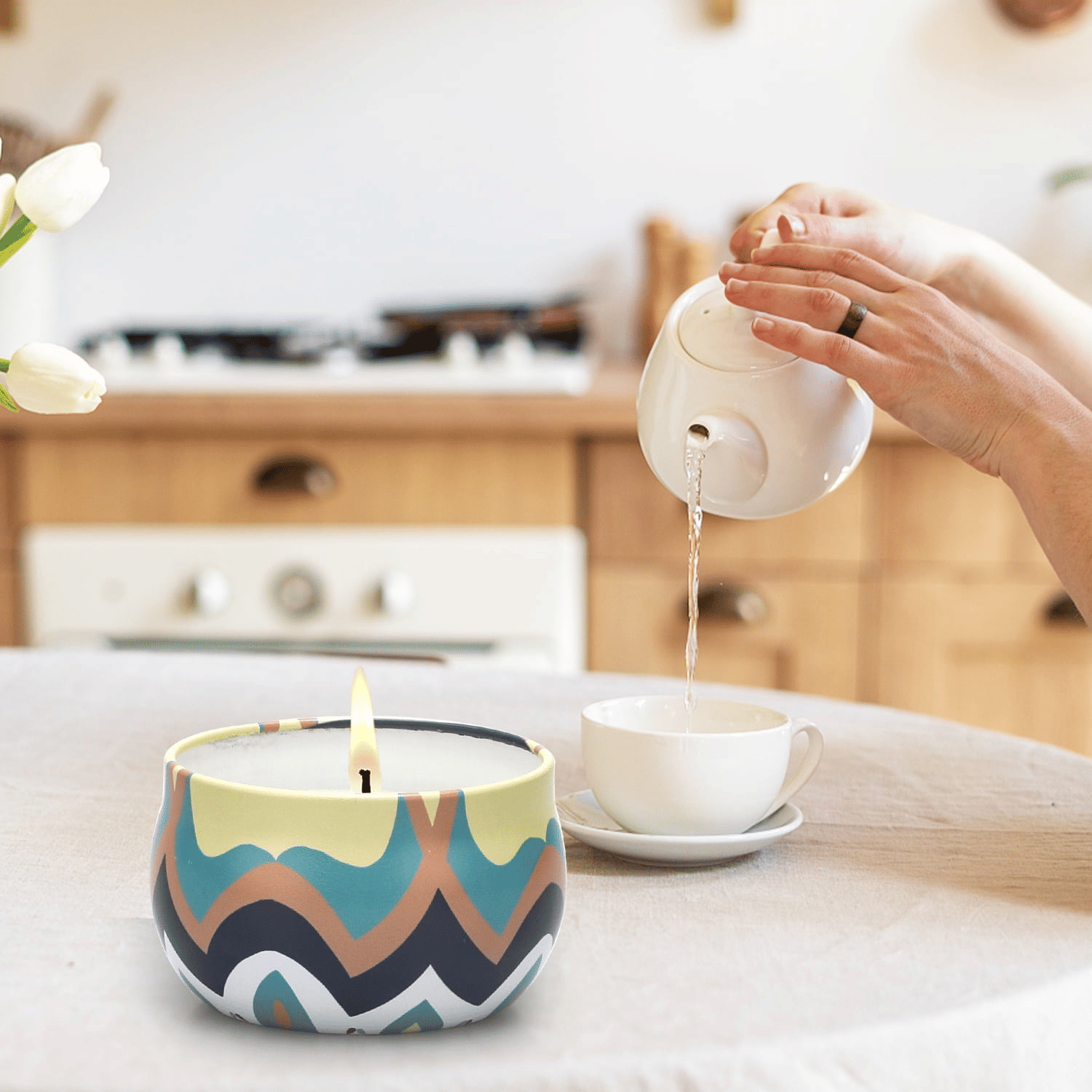 9 Pack Scented Candles Gifts Set for Women, 3" Soy Wax Aromatherapy Candles for Home Decoration, Long Lasting Tin Jar Candles Demon Eye for Holiday Birthday Valentine EasyOptionXY LLC
