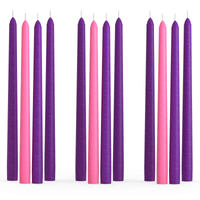 CANDWAX 10 inch Taper Advent Candles 3 Sets - Dripless Taper Candles and Unscented Candlesticks - Long Burning Tapered Candles Perfect as Advent Wreath Candles Tapers - Purple Advent Candles EasyOptionXY LLC