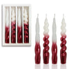 XINAOBAOLUO 4Red Taper Candles - Spiral Dripless (2 Pack) EasyOptionXY LLC