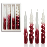 XINAOBAOLUO 4Red Taper Candles - Spiral Dripless (2 Pack) EasyOptionXY LLC