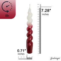 XINAOBAOLUO 4Red Taper Candles - Spiral Dripless (2 Pack) EasyOptionXY LLC