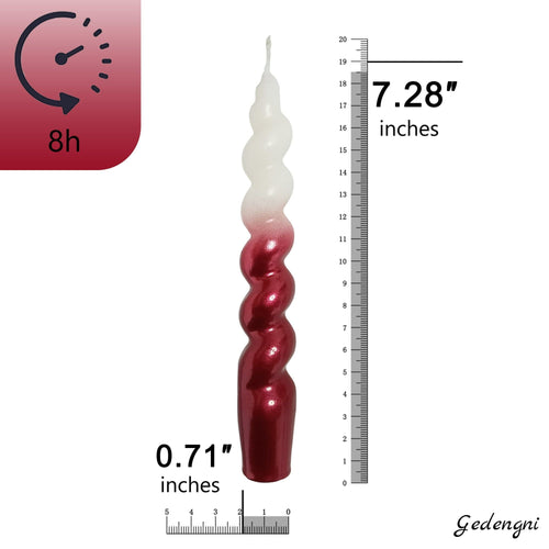 XINAOBAOLUO 4Red Taper Candles - Spiral Dripless (2 Pack) EasyOptionXY LLC