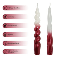 XINAOBAOLUO 4Red Taper Candles - Spiral Dripless (2 Pack) EasyOptionXY LLC