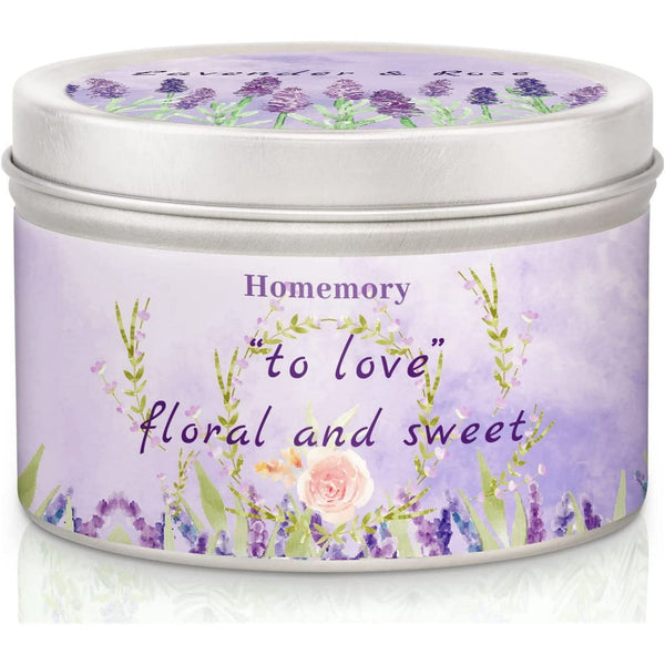 Homemory Candles for Home Scented, Lavender & Rose Scented Candles, Candles Gifts for Women, Natural Soy Candles, Stress Relief Candles with Essential Oils, Hand-Poured Aromatherapy Candle, 6oz EasyOptionXY LLC