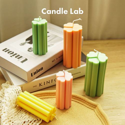Candle Lab Flowers Candle Molds for Candle Making Scented Four Leaf Clover Handmade Candles DIY Beeswax Transparent Plastic Candles Mould EasyOptionXY LLC
