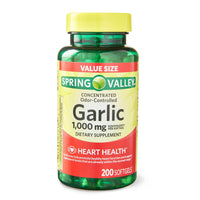 Spring Valley Odor-Controlled Garlic Softgels Dietary Supplement; 1000 mg; 200 Count EasyOptionXY LLC