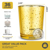 Stock Your Home Gold Votive Candle Holders Bulk Pack (36 Count), Tea Lights Candle Holder for Table Centerpiece, Christmas, Valentine, and Wedding Votive Candle Holders, Glass Votives Set EasyOptionXY LLC