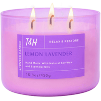 Lemon Lavender 3-Wick Candle Natural Soy Wax Candle for Home, 15.8 Oz Large Aromatherapy Candle for Relaxation, Scented Candle for Women and Men, Luxury Candle Gift for Him and Her EasyOptionXY LLC