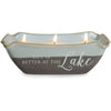 Pavilion Gift Company Plain Love Lives Here-Life is Better at The Lake 3 Wick Ceramic Tranquility Scented Candle, White, Black EasyOptionXY LLC