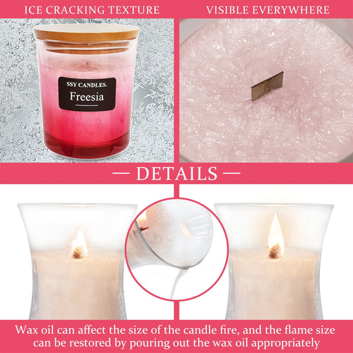 Freesia Scented Candles for Home - Jar Candles 8.4 oz - Wooden Wick Candles - Candles Gifts for Women - Aromatherapy Candles EasyOptionXY LLC