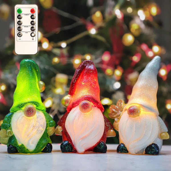 Meltone Christmas LED Flickering Lighting, Gnome LED Flameless Candles Battery Operated EasyOptionXY LLC