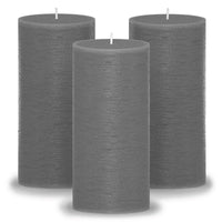 CANDWAX 3x6 Pillar Candles Set of 3 - Decorative Rustic Candles Unscented and No Drip Candles - Ideal as Wedding Candles or Large Candles for Home Interior - Dark Gray Candles EasyOptionXY LLC